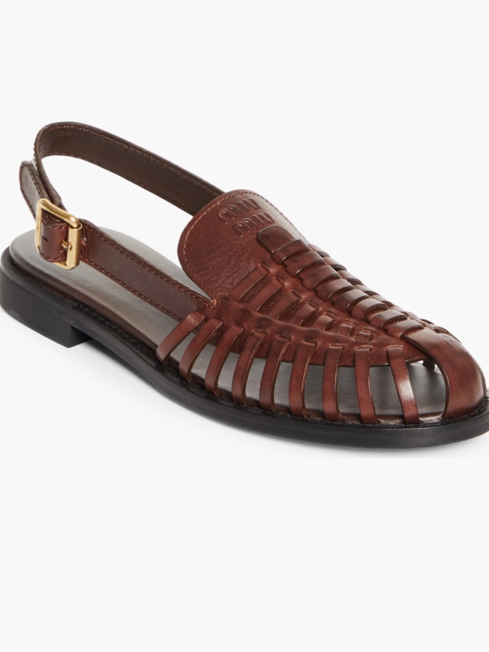 Miu Miu woven leather slingback sandals 37.5